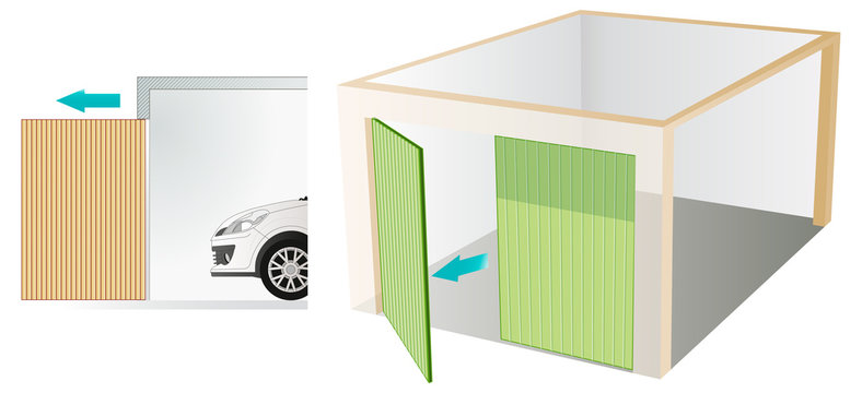 Side hinged garage doors